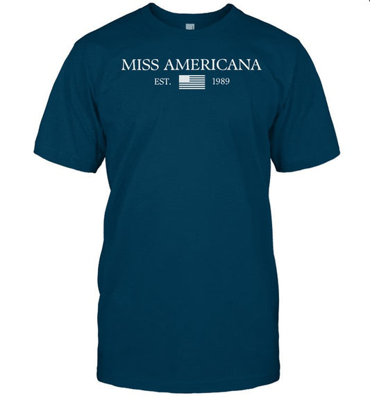 Miss Americana Minimalist Est 1989 Usa Flag Tee