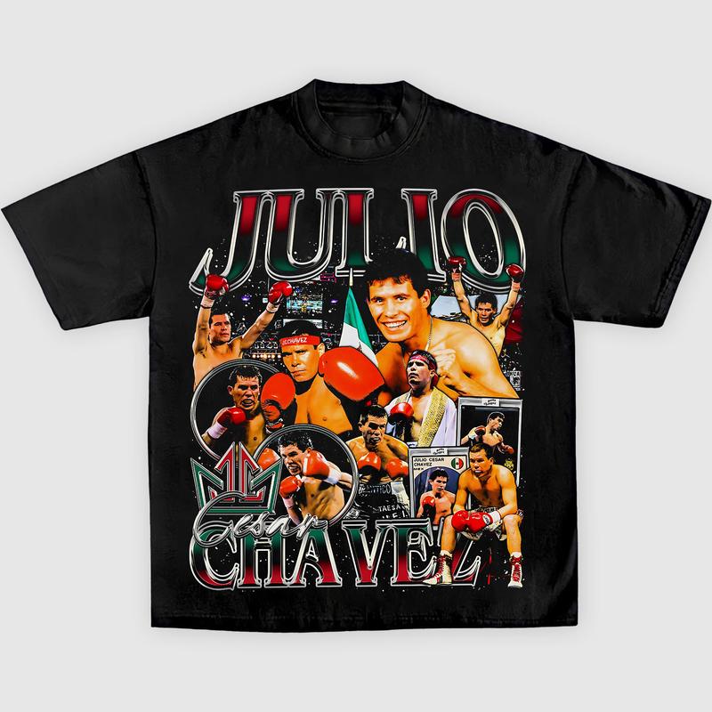 Julio Cesar Chavez Boxing Tee - Bold Sports Graphic Shirt, Vintage Athletic T-shirt for Boxing Enthusiasts, Iconic Crewneck Menswear Gift