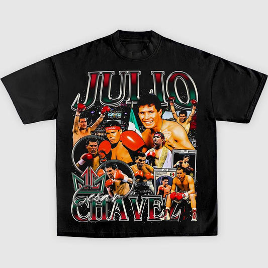 Julio Cesar Chavez Boxing Tee - Bold Sports Graphic Shirt, Vintage Athletic T-shirt for Boxing Enthusiasts, Iconic Crewneck Menswear Gift