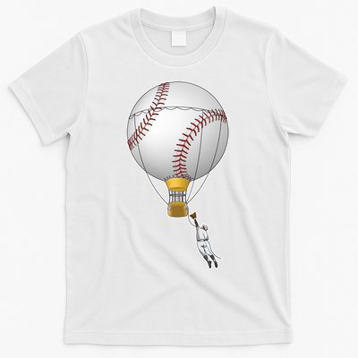 Funny Baseball Hot Air Balloon Baseball Catcher T-Shirt