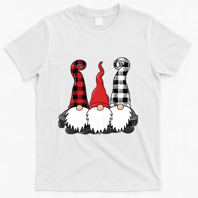 Funny Christmas Gnomes Buffalo Plaid Gnome T-Shirt
