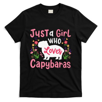 Funny Capybara Just a Girl Who Shirt Loves Capybaras T-Shirt