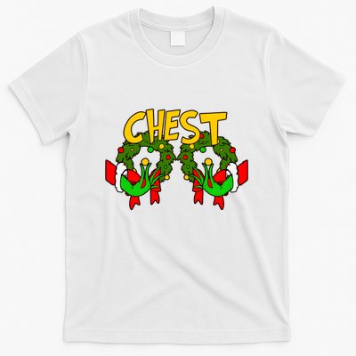 Funny Chest Nuts Couples Matching Christmas Humor Boobs Adult Joke T-Shirt