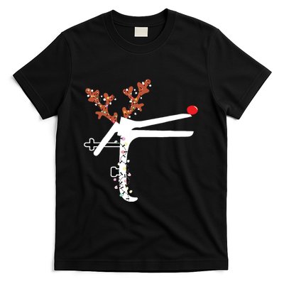 Funny Christmas Reindeer Speculum Nurse Ld Nursing Xmas T-Shirt