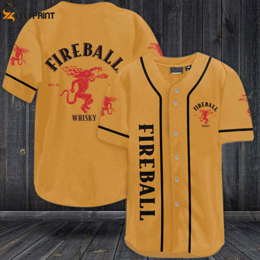 Fireball Red Hot Whiskey Baseball Jersey - lylyprint.com
