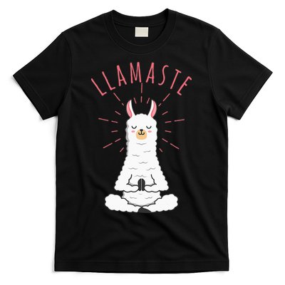 Funny Llama Do Yoga Llamaste Namaste Funny Yoga Meditation T-Shirt
