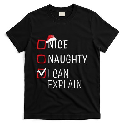 Funny Naughty Nice Christmas Family Pajama T-Shirt