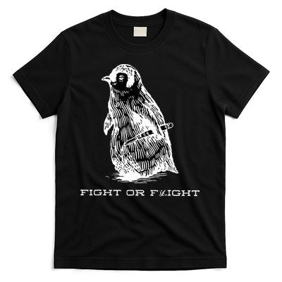 Fight or Flight Funny Penguin Pun Fight Or Flight Meme T-Shirt