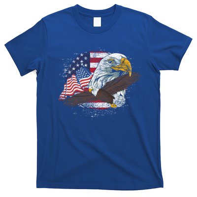 Freedom Patriotic American Bald Eagle Us Flag Pride Eagle Funny Gift T-Shirt