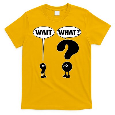 Funny Wait What Comma Question Mark Comic T-Shirt