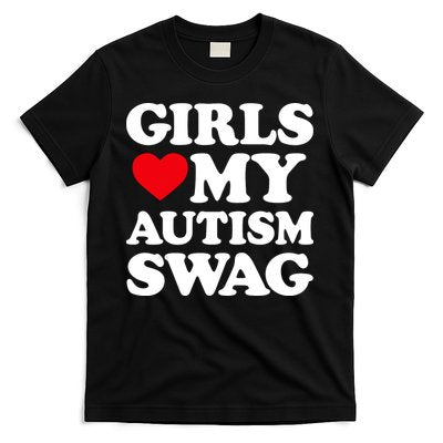 Girls Love My Autism Swag Funny Girls Heart Autism Awareness T-Shirt