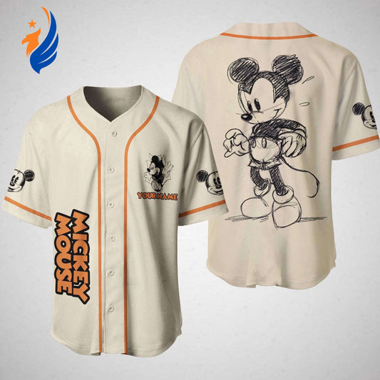 Custom Halloween Mickey Baseball Jersey Disney Mickey Mouse Shirt for Magic Kingdom - Bafud
