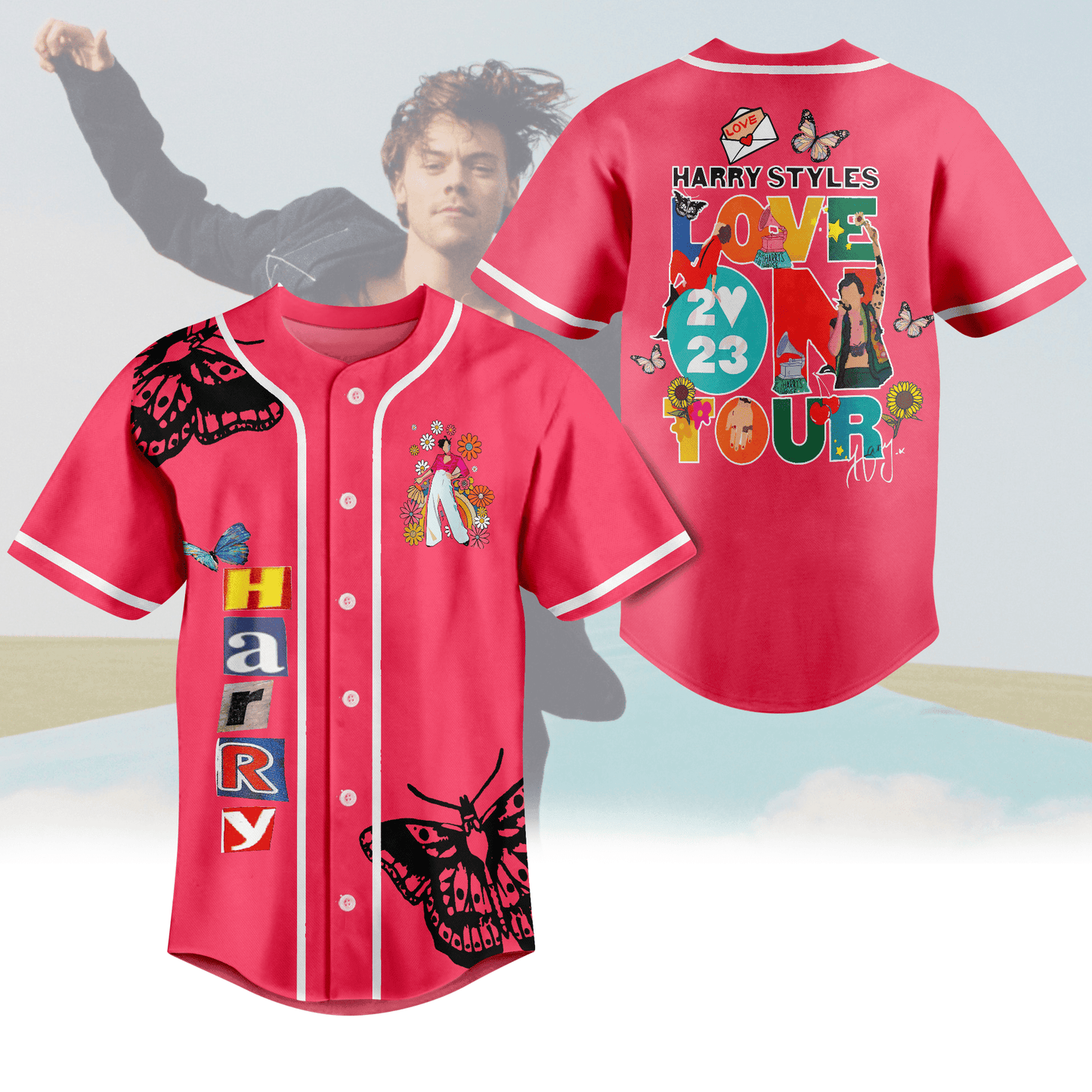 Harry Styles Love On Your Hot Pink Baseball Jersey