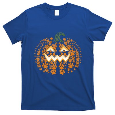 Halloween Dog Paw Pumpkin Funny Dogs Lovers Cool Gift T-Shirt