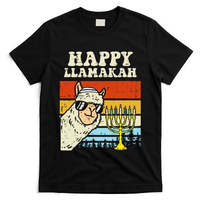 Happy Llamakah Jewish Llama Funny Hanukkah Pajamas Chanukah T-Shirt
