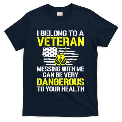 I Belong To A Veteran Funny VeteranS Wife Husband Spouse T-Shirt