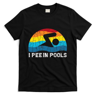 I Pee In Pools Funny Swimmer Swimming Coach Player Graphic T-Shirt