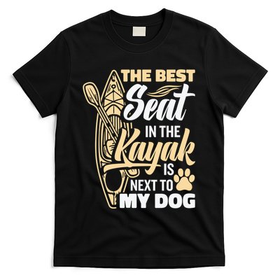 Kayaking Dog Kayaking Gear Lake Kayaking With Dog Kayak Funny Gift T-Shirt