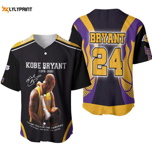 Kobe Bryant The Mamba The Myth The Legend Now And Forever Los Angeles Lakers Designed Allover Gift For Lakers Fans Baseball Jersey Gifts for Fans - lylyprint.com