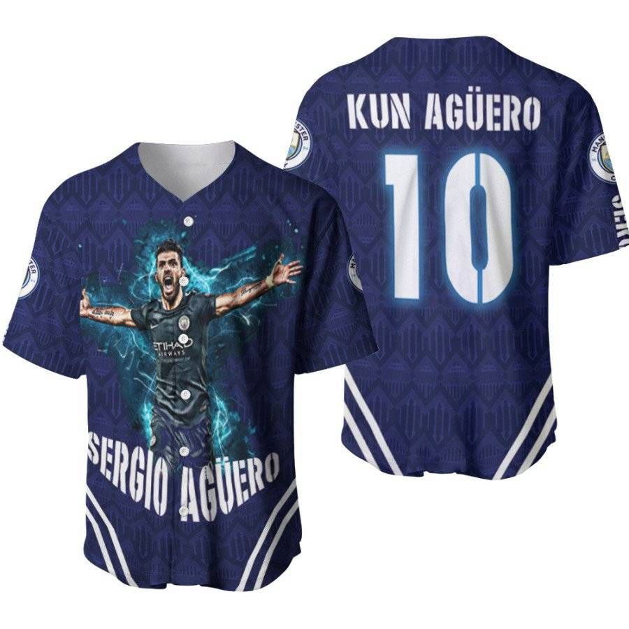Kun Aguero 10 Sergio Aguero Goal Moment Manchester City Designed Allover Gift For Aguero Fans Baseball Jersey Gifts for Fans - lylyprint.com