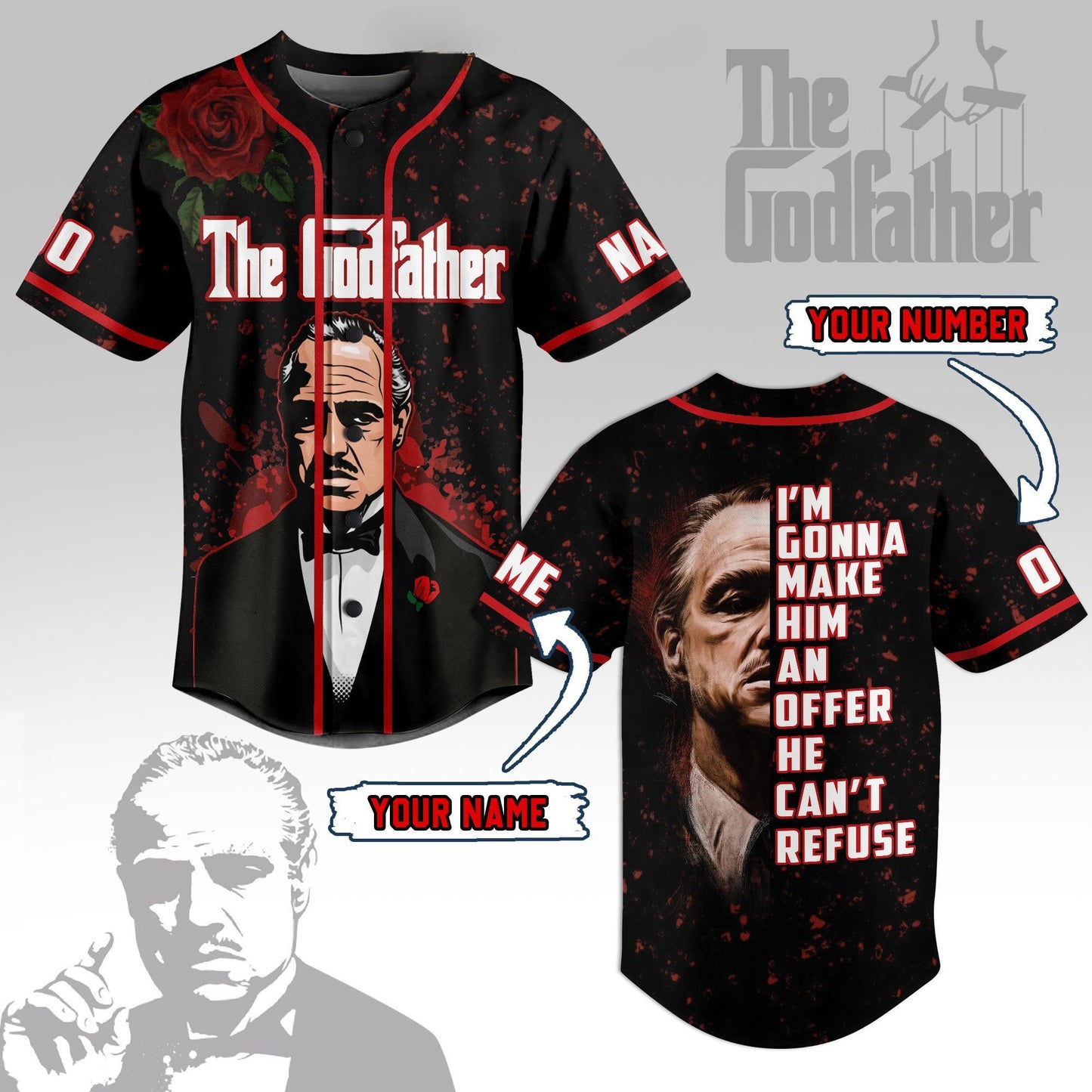 Legendary Cool The Godfather Customized Baseball Jersey