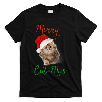Merry Catmas Funny Christmas Holiday Cat Kitten T-Shirt