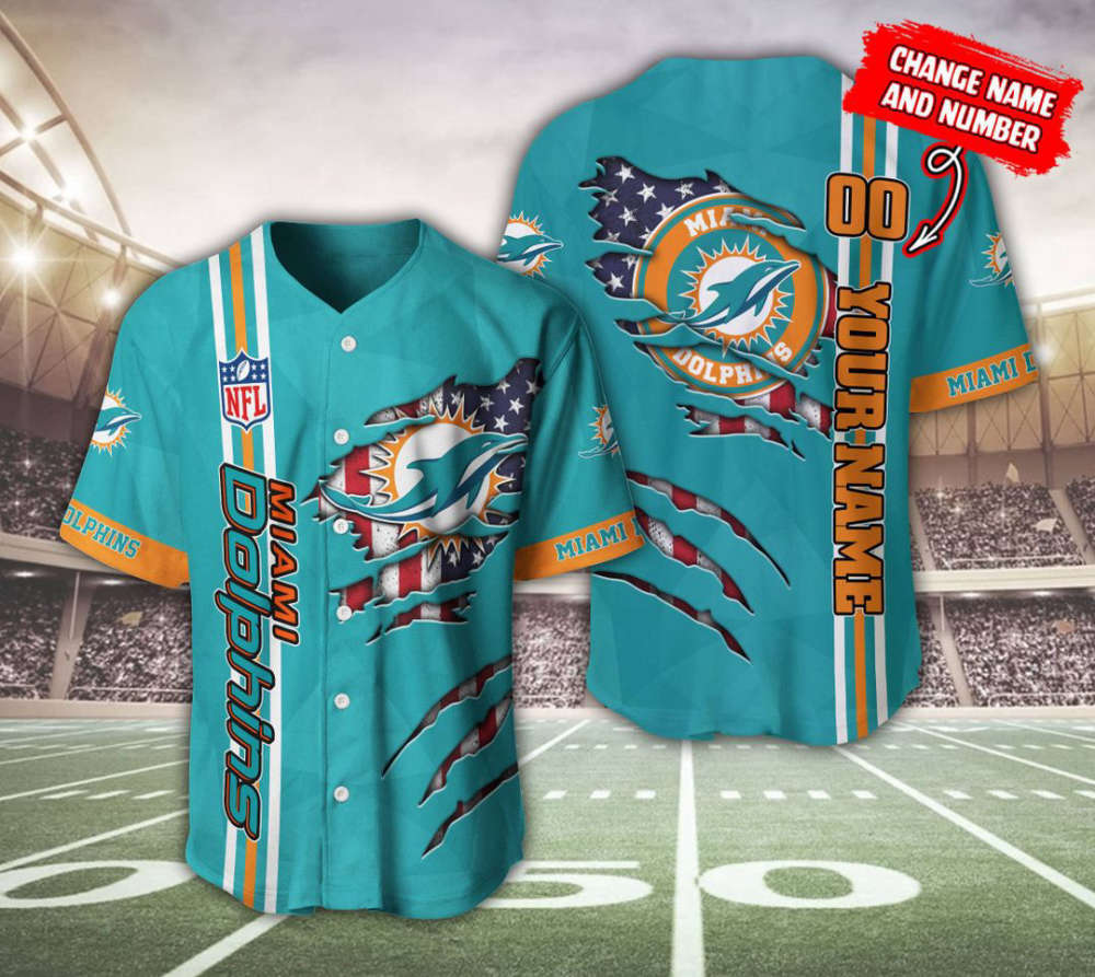 Miami Dolphins Personalized Baseball Jersey Gift For Men Women - lylyprint.com