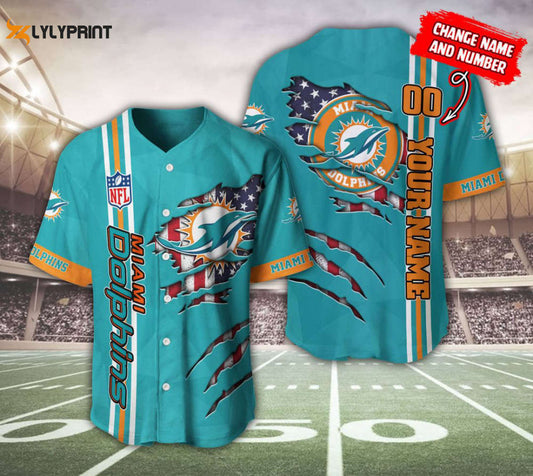 Miami Dolphins Personalized Baseball Jersey Gift For Men Women - lylyprint.com