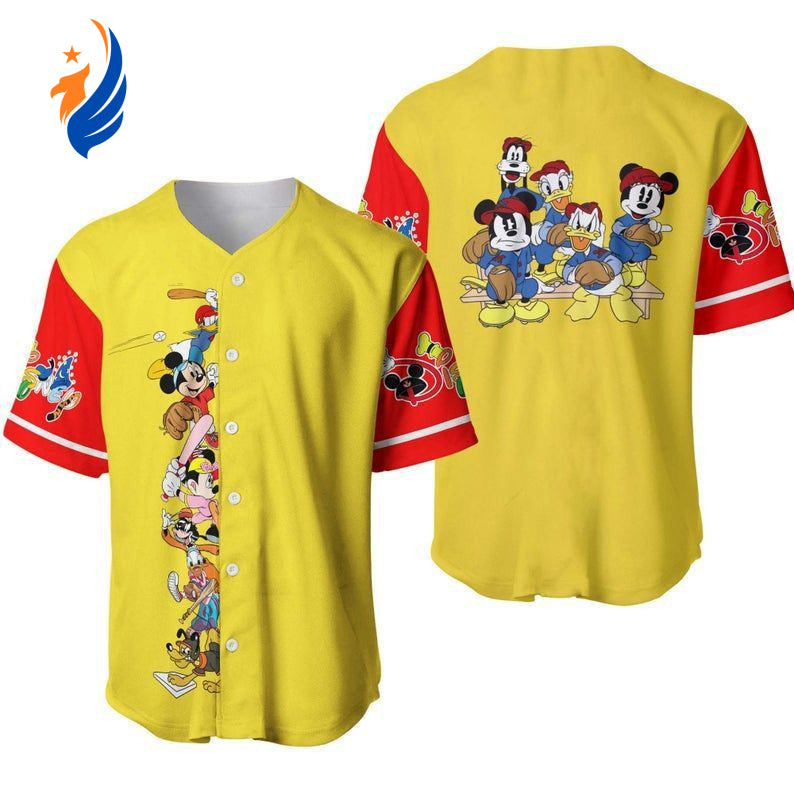 Mickey Mouse Pluto Disney Cartoon Baseball Jersey: Perfect Gift for Disney Lover 117 - Bafud