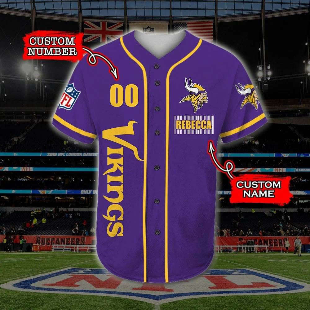 Minnesota Vikings Personalized Baseball Jersey Gift For Men Women - lylyprint.com