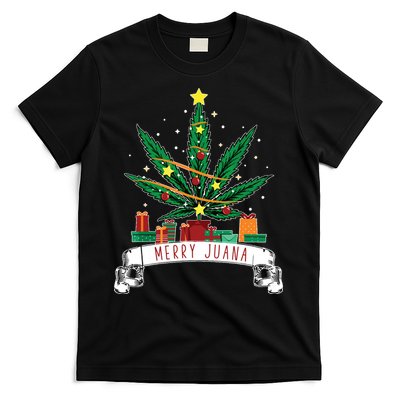Merry Juana Funny Holiday Christmas Marijuana Weed Stoner T-Shirt