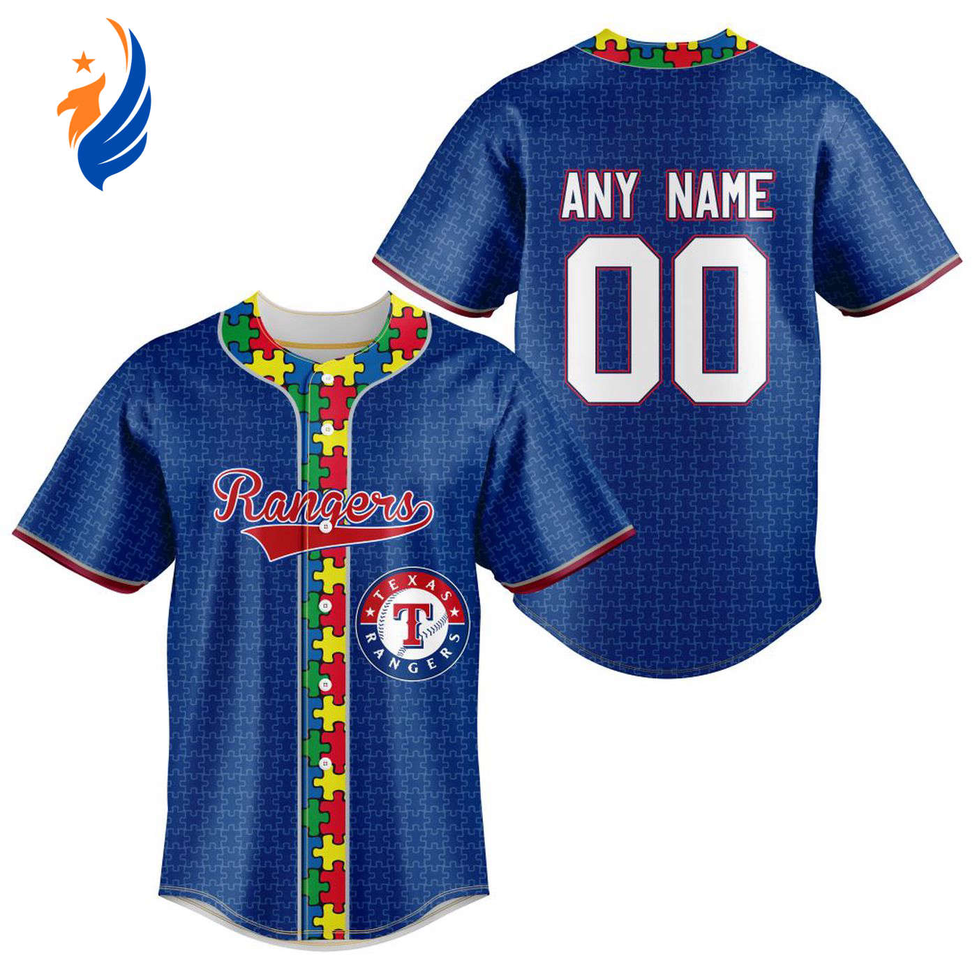 MLB Texas Rangers Specialized Baseball Jersey Fearless Aganst Autism Gift for Men Women - Bafud