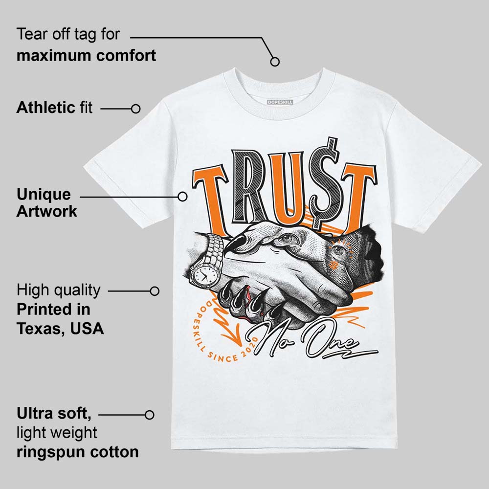 Dunk Low Magma Orange DopeSkill T-Shirt Trust No One Graphic