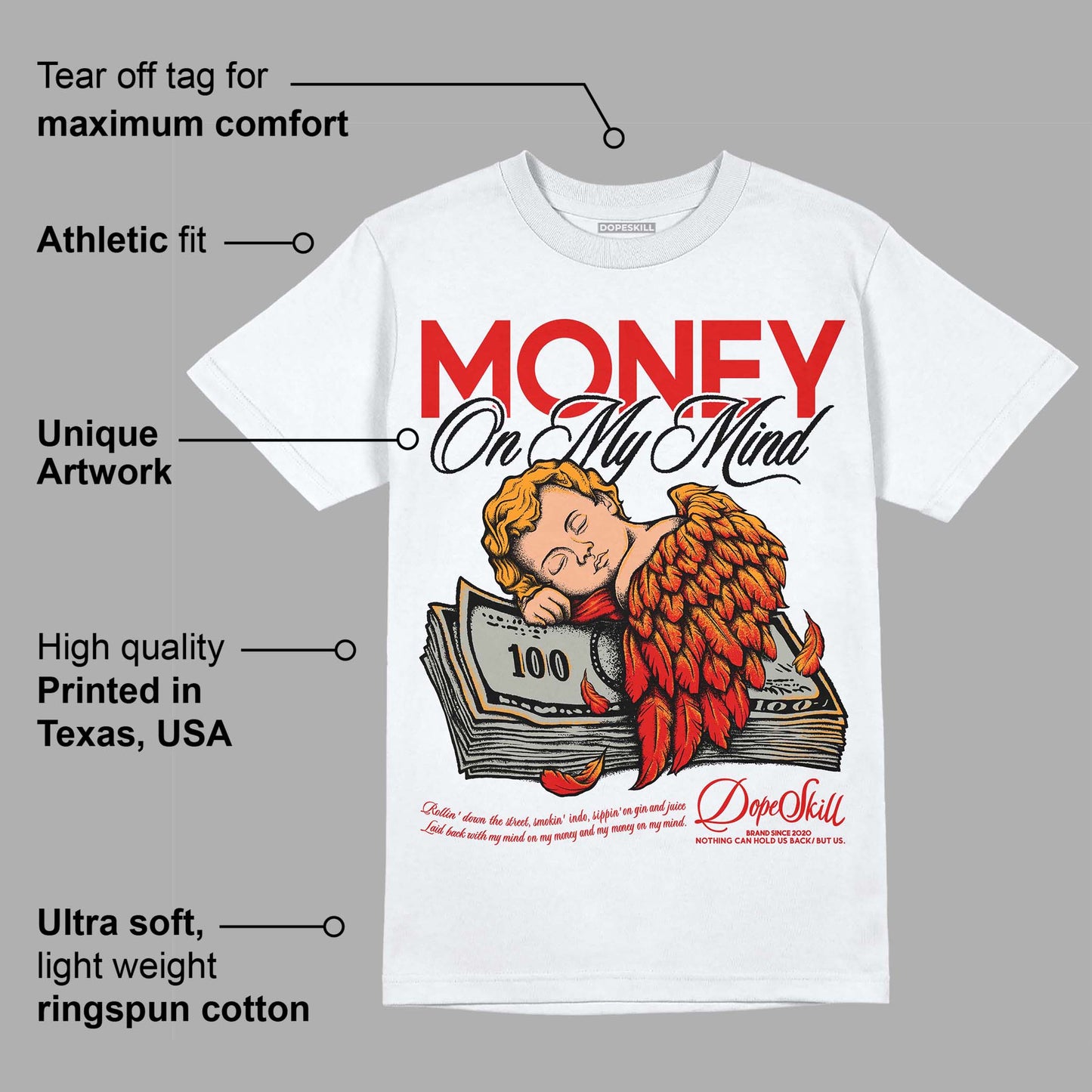 Fire Red 3s DopeSkill T-Shirt MOMM Graphic