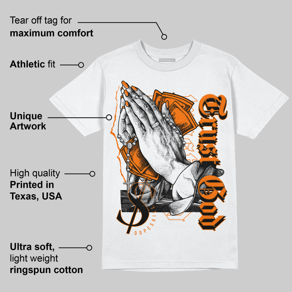 Dunk Low Magma Orange DopeSkill T-Shirt Trust God Graphic