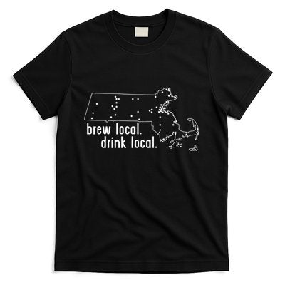 Massachusetts State Brewery Map Craft Beer Graphic T-Shirt