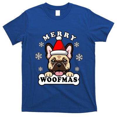 Merry Woofmas Santa French Bulldog Funny Christmas Dog Puns Funny Gift T-Shirt