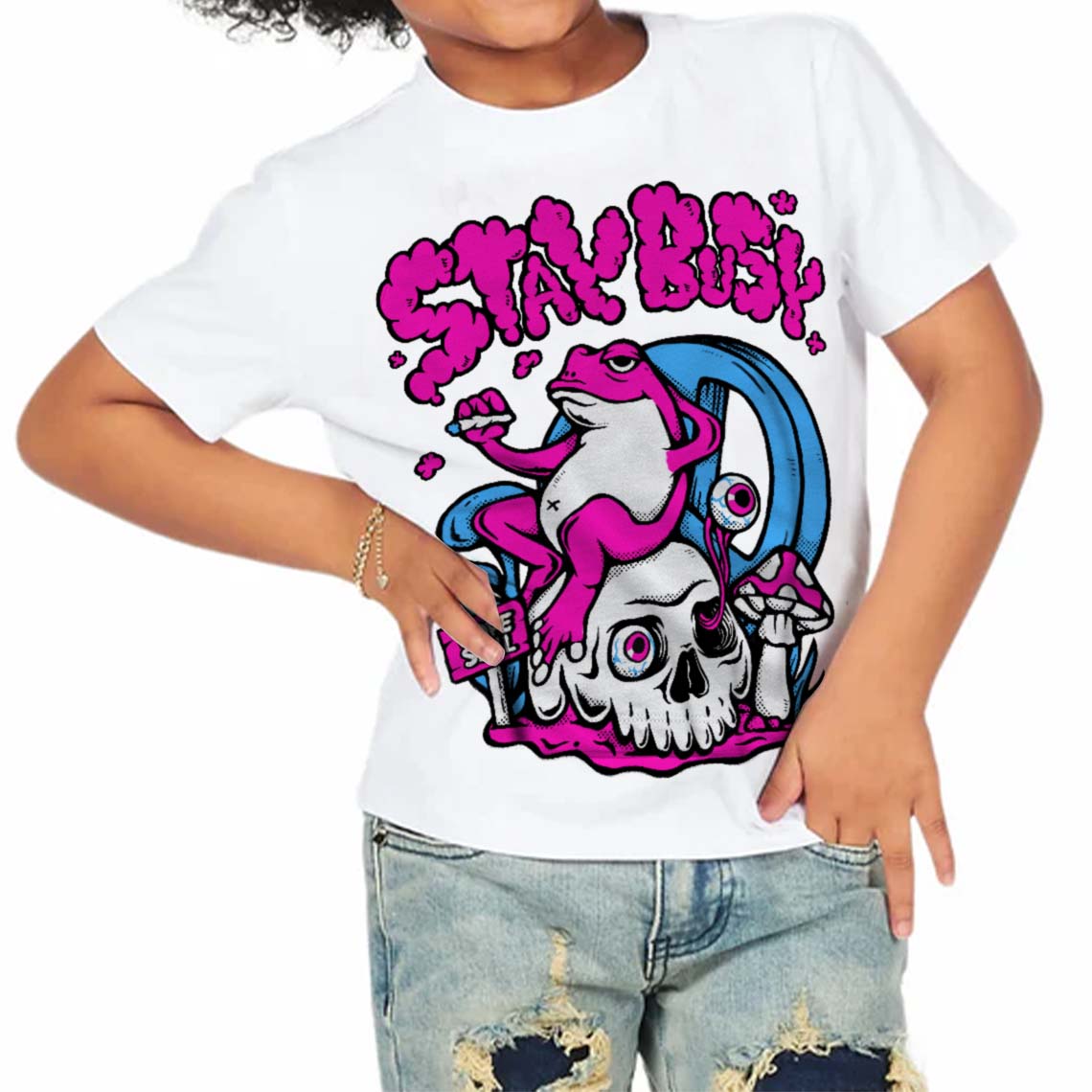 Dunk Active Fuchsia DopeSkill Toddler Kids T-shirt Stay Busy Graphic