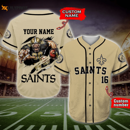 New Orleans Saints Personalized Baseball Jersey - lylyprint.com