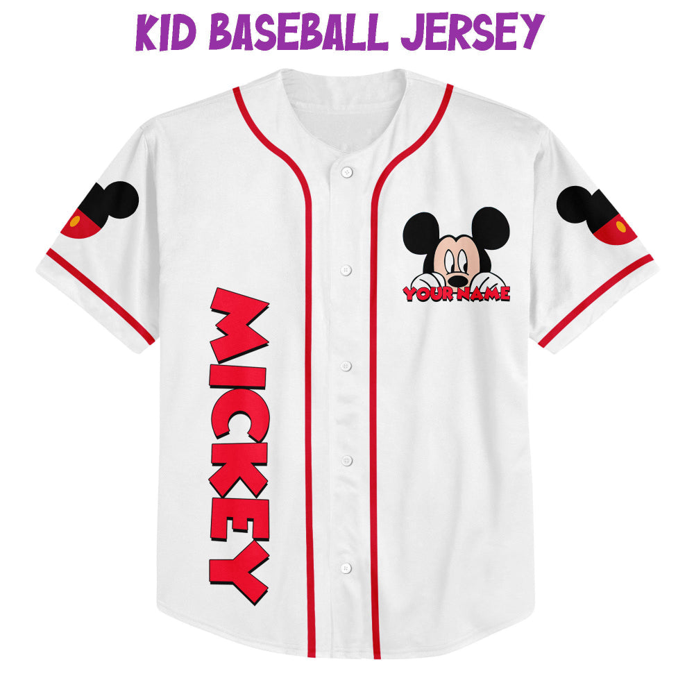 Personalize Mickey Smile Jersey: Disney Baseball Tee Perfect Gift for Fans Magic Kingdom Birthday Present - Bafud