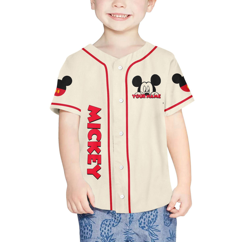 Custom Disney Baseball Shirts for Kids Youth & Adults - Personalized Mickey Cute Baseball Jersey - Bafud
