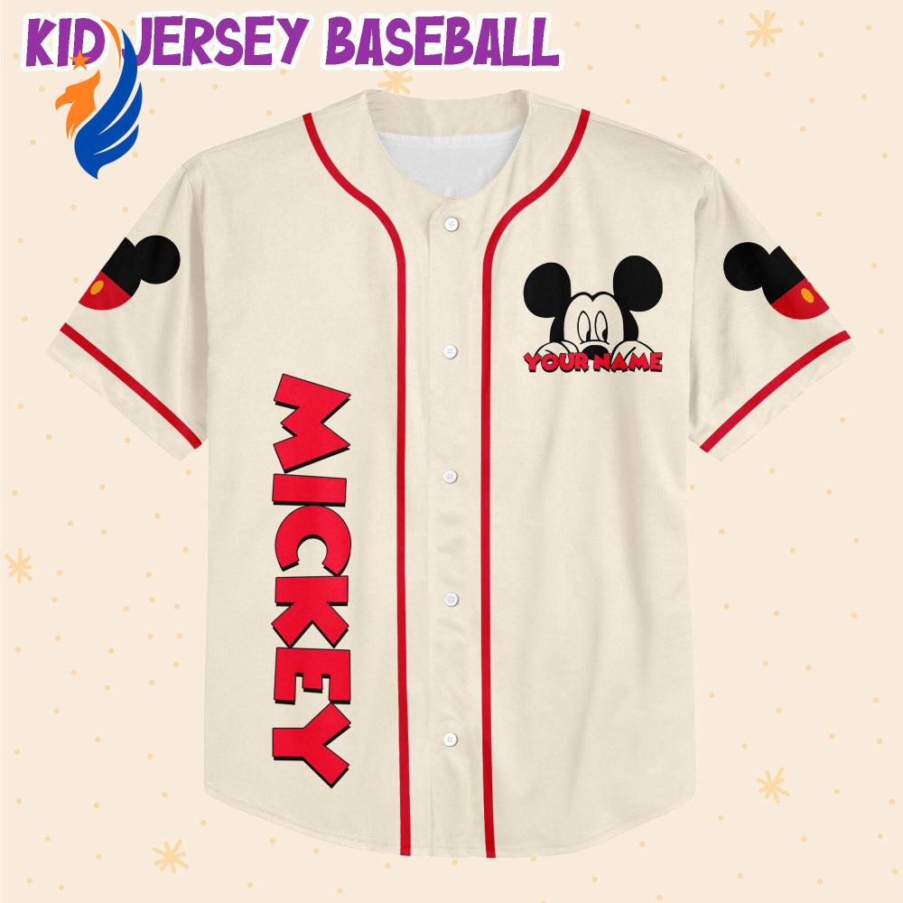 Custom Disney Baseball Shirts for Kids Youth & Adults - Personalized Mickey Cute Baseball Jersey - Bafud