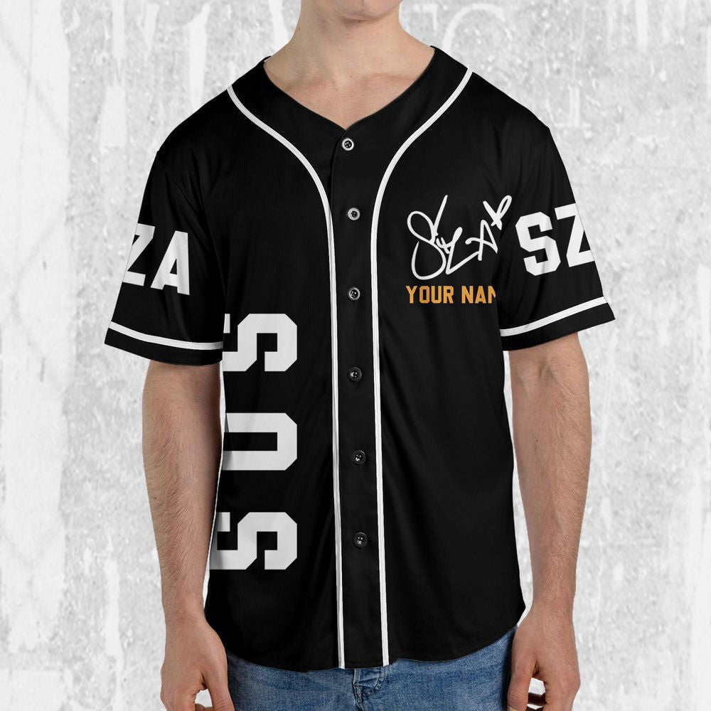 Personalize SZA SOS Black And White Jersey, Sza Baseball Jersey, SOS New Album - lylyprint.com