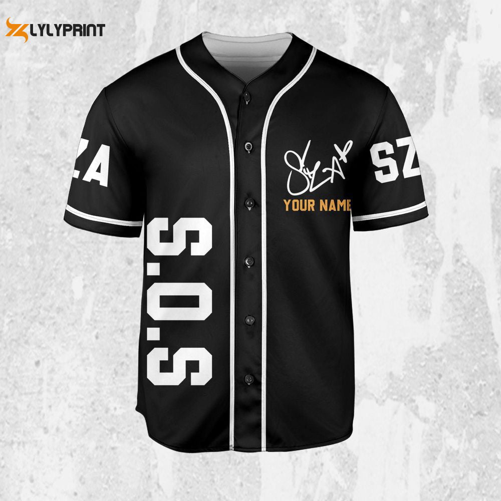 Personalize SZA SOS Black And White Jersey, Sza Baseball Jersey, SOS New Album - lylyprint.com