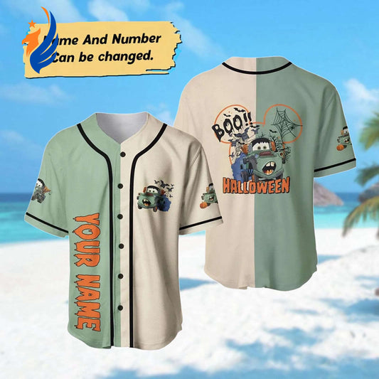 Custom Cars Mickey Head Baseball Jersey - Horror Mater Halloween Team Shirt - Bafud