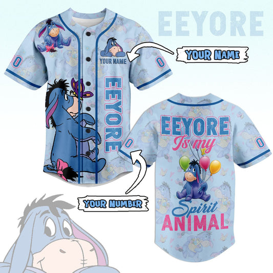 Personalized Cute Baseball Jersey Eeyore Is My Spirit Animal
