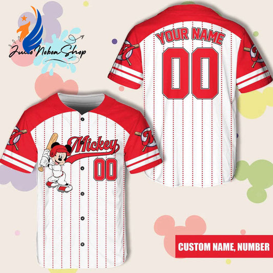 Custom Disney Baseball Jersey with Mickey and Friends Personalized Baseball Shirts - Bafud