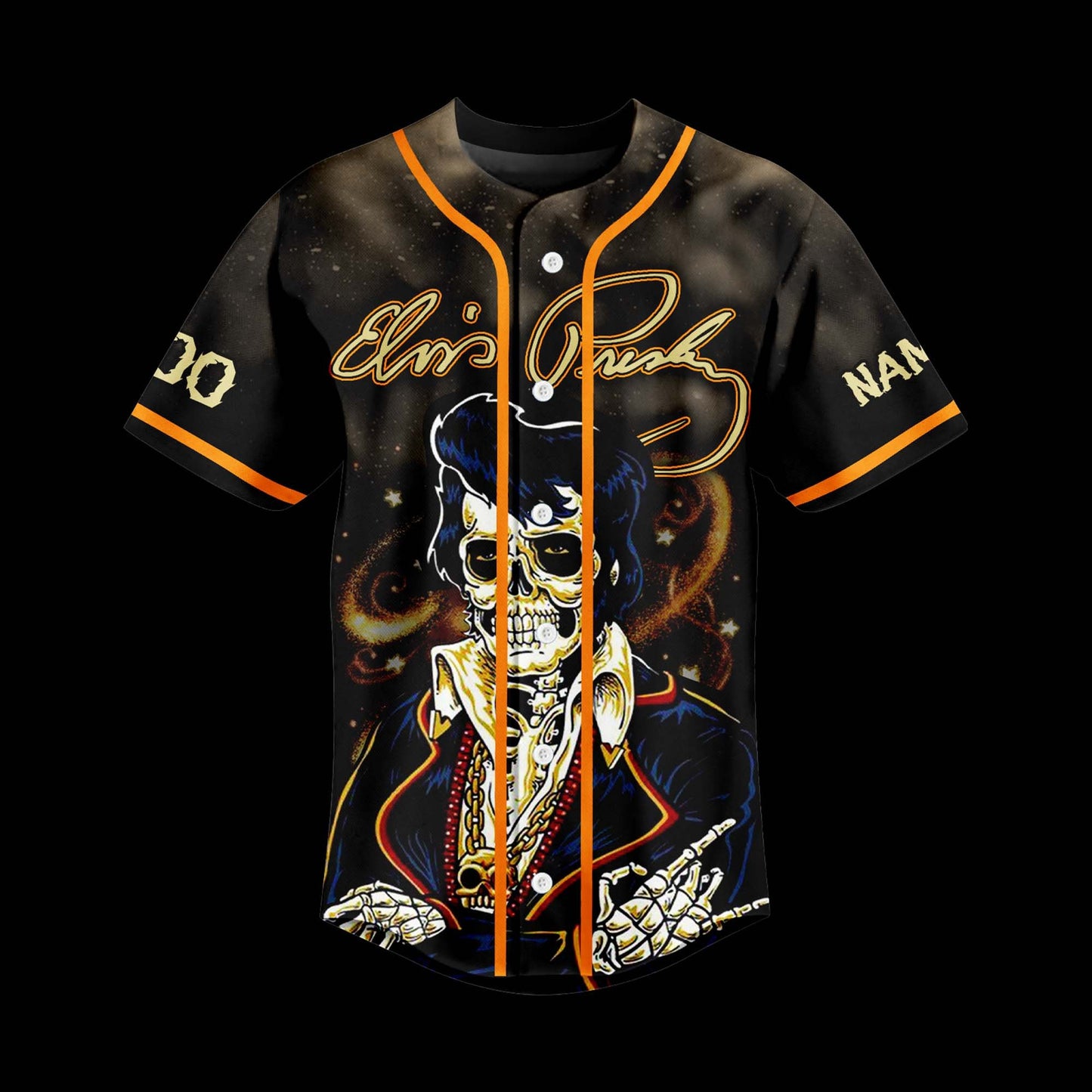 Personalized Elvis Presley Devil In Disguise Baseball Jersey Halloween Edition