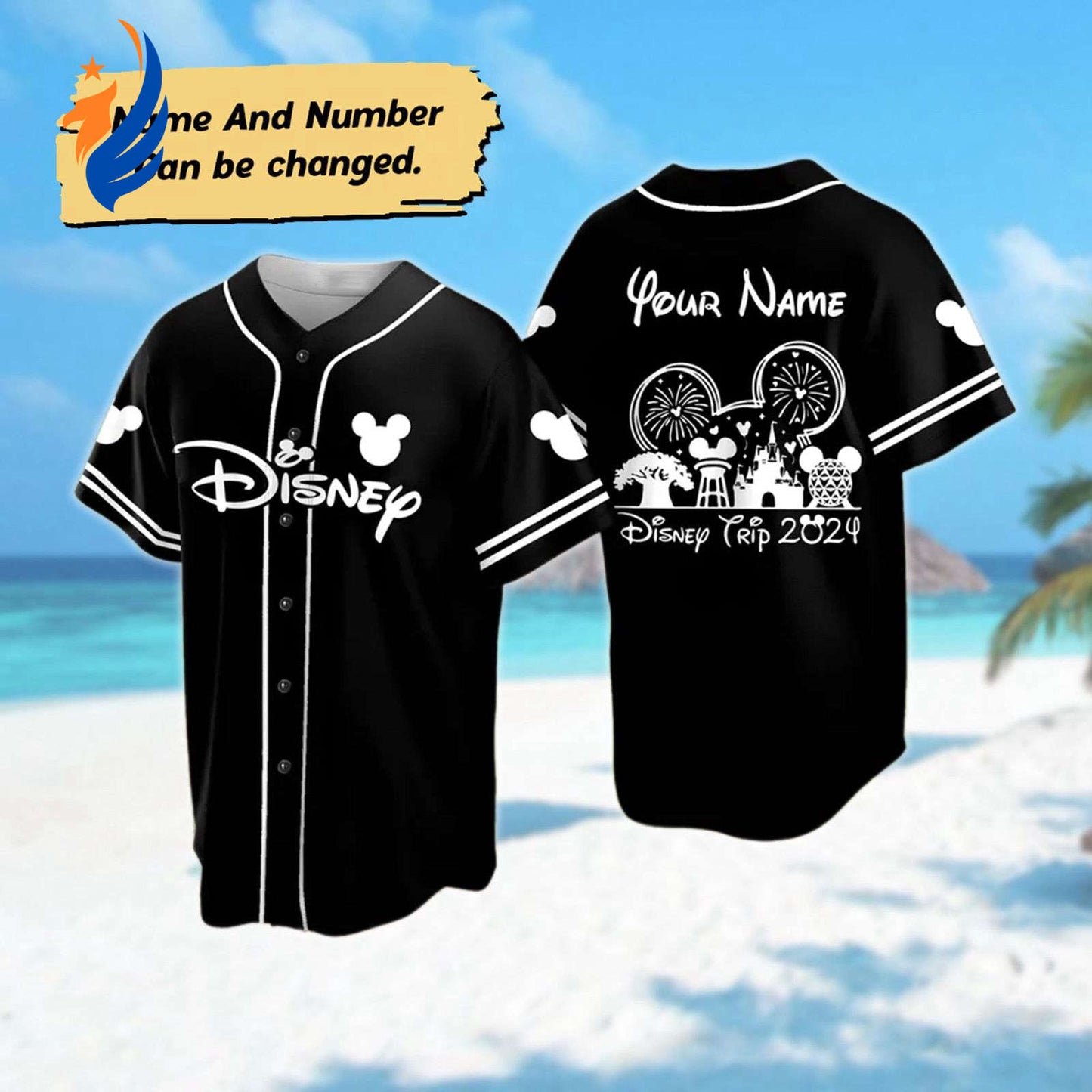 2024 Personalized Family Vacation Baseball Jersey - Mickey Mouse Ears Castle Basketball - Perfect Magic Kingdom Birthday Gift! - Bafud