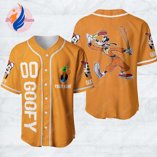 Custom Goofy Baseball Jersey: Funhouse Mickey Mouse Shirt Funny & Personalized - Shop Goofy Jersey - Bafud